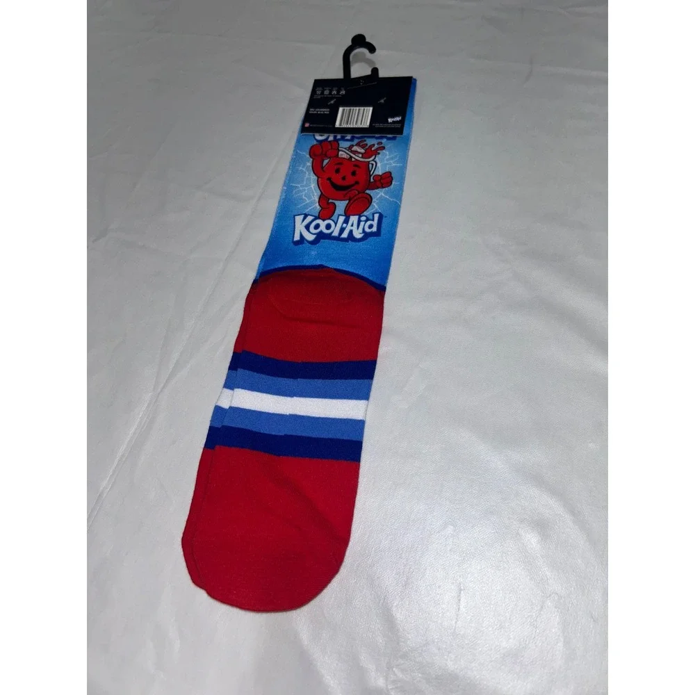 Odd Sox Kool-Aid Man Oh Yeah Crew Socks Blue Red Striped Mens‎ Size 8-12 New